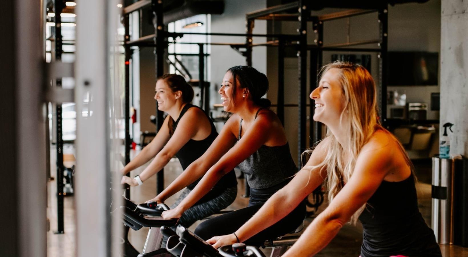 a group of women exercising