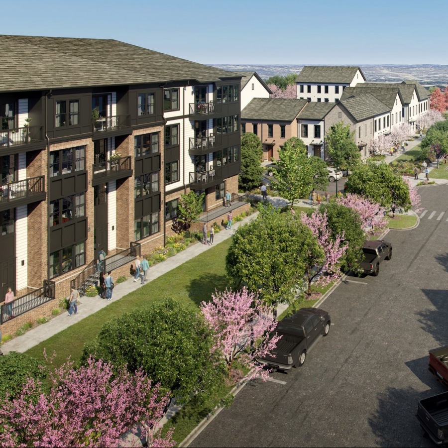 a street with cars and buildings